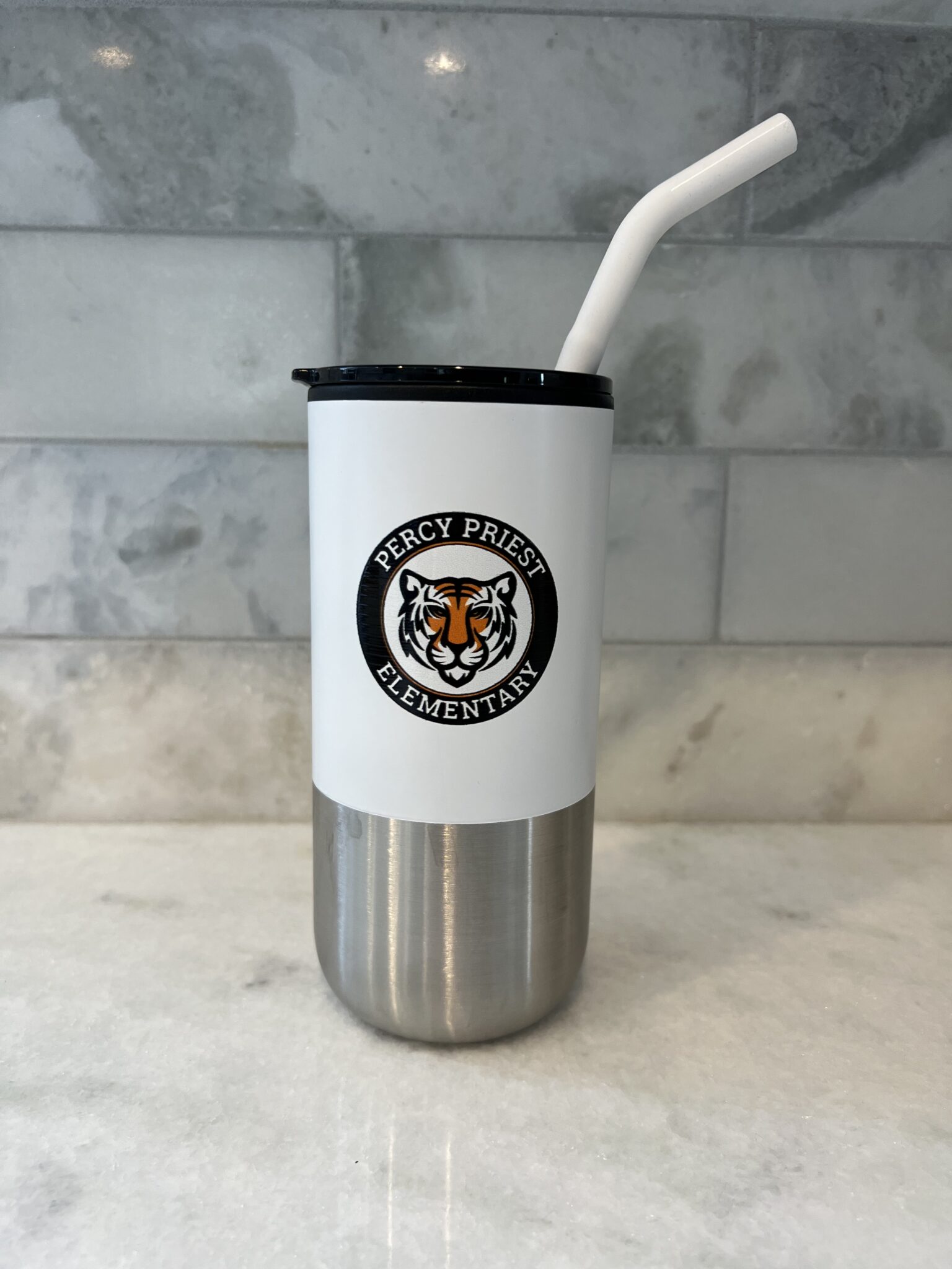 Stainless Steel Cups Lids Straws