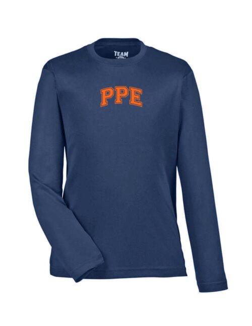 Youth & Adult Quick-Dry Long Sleeve Navy T-Shirt