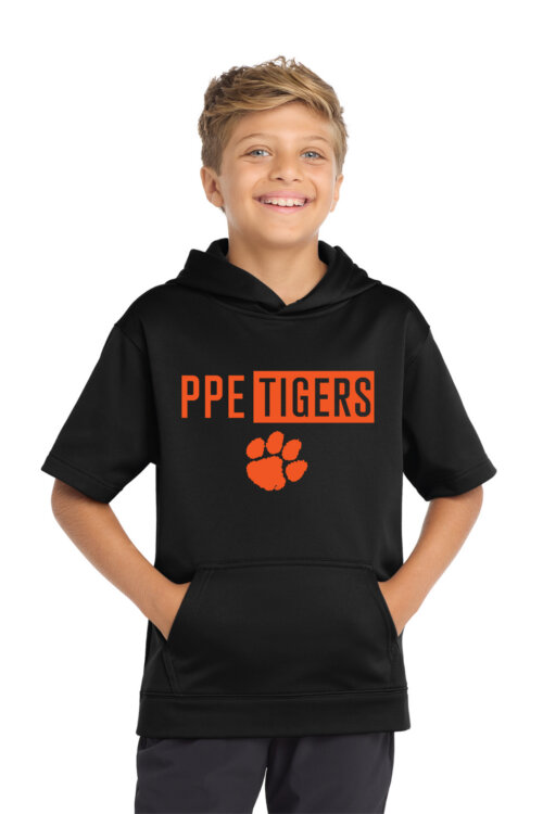 Short sleeve black hoodie